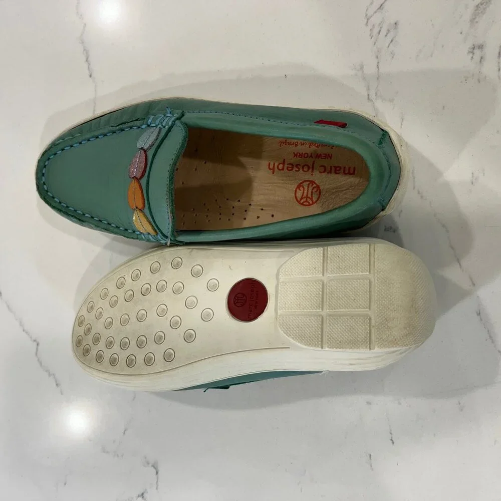 MARC JOSEPH NEW YORK Uni Kid's Leather Made in Brazil Heart Detail Penny Loafer